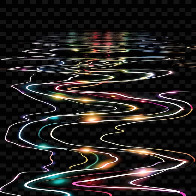 PSD un flusso di luce colorato su uno sfondo nero