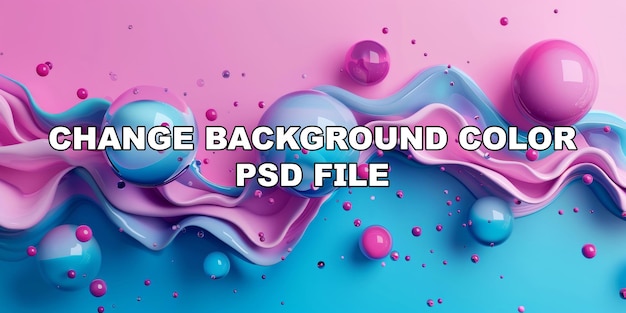 PSD a colorful swirl of pink and blue spheres stock background