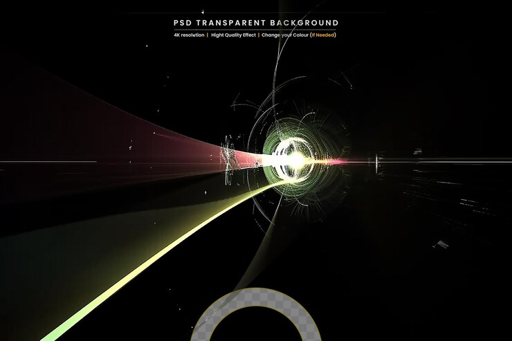 PSD colorful swirls on transparent background