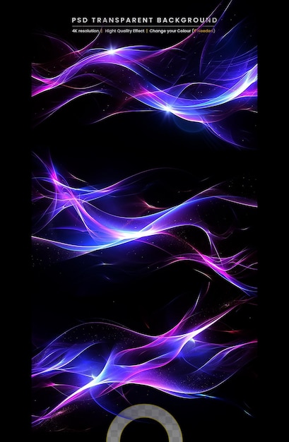 PSD colorful swirls on transparent background