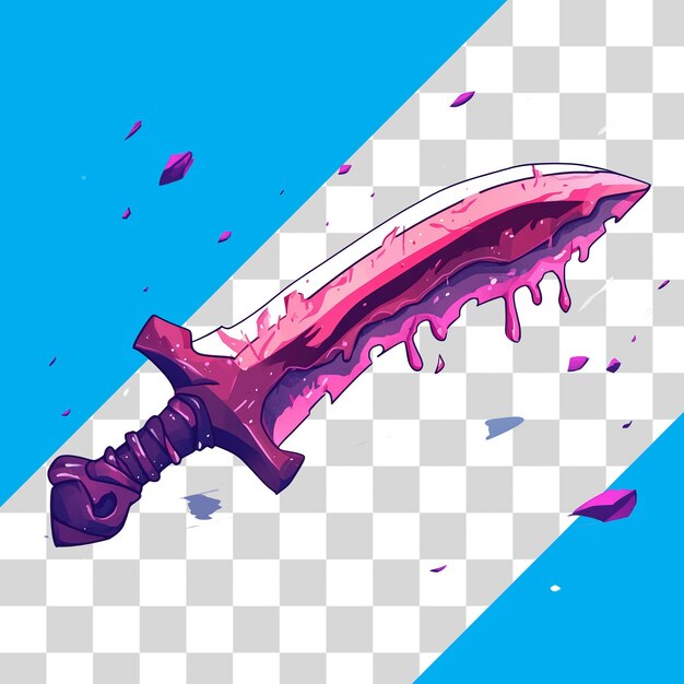 Colorful Sword with Transparent Background Elements