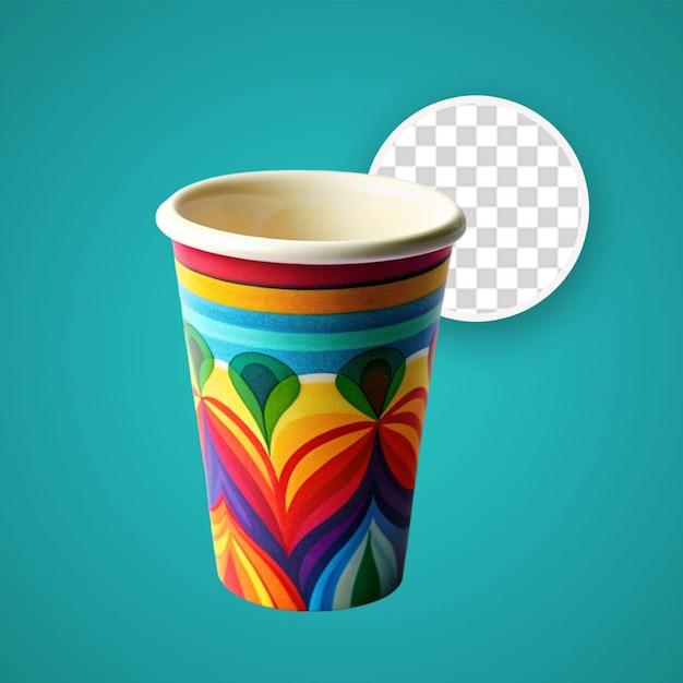 PSD colorful takeaway coffee cup mockup design