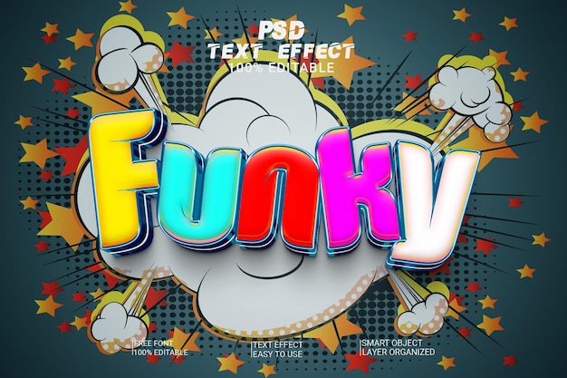 PSD a colorful text effect with the title'funky text effect