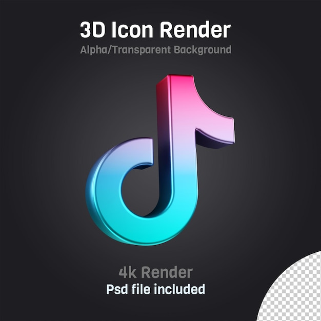 PSD colorful tiktok 3d icon