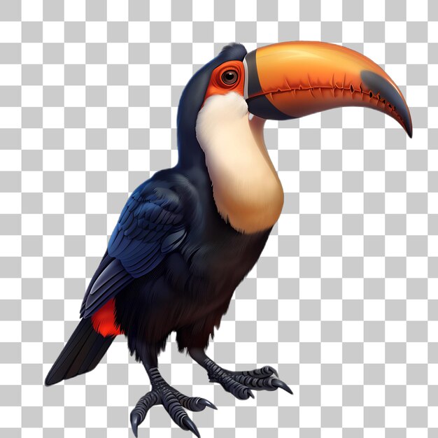 PSD colorful toucan bird with a long beak