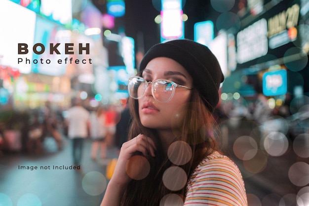 PSD colorful transparent prime lens bokeh photo effect