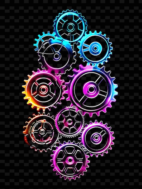 A colorful tree made of gears with the words gears on it