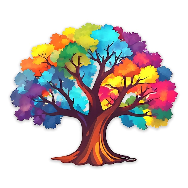 PSD colorful tree photoshop design