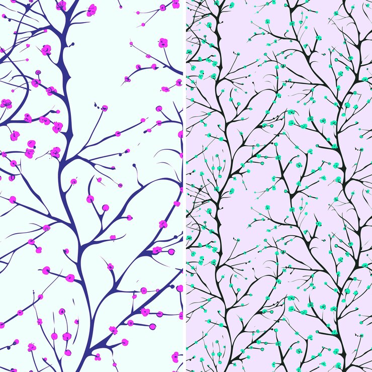 PSD a colorful tree with purple leaves and a purple background with a purple flower