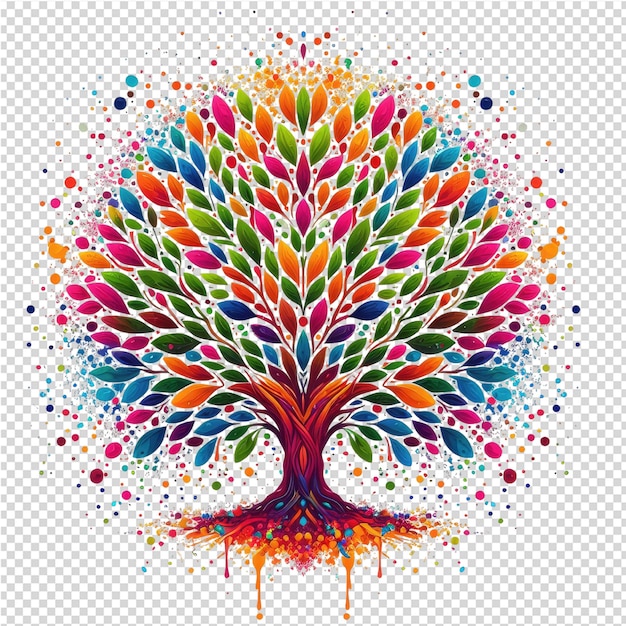 Un albero colorato con le parole 