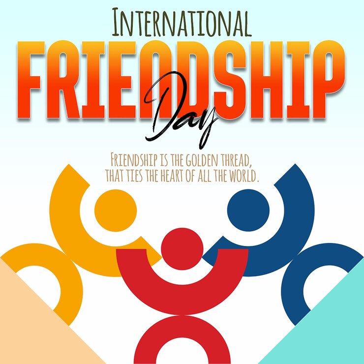 PSD colorful and trendy friendship day square social media poster