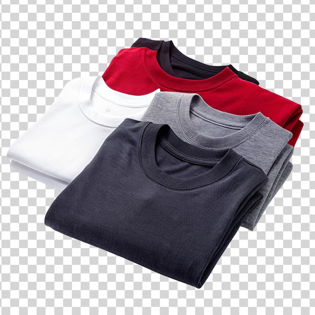 PSD colorful tshirts isolated on transparent background