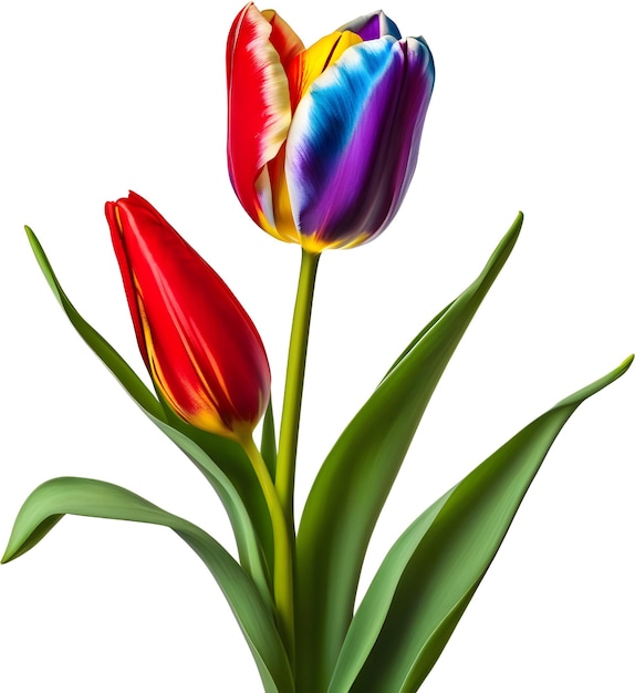 PSD colorful tulip flower aigenerated