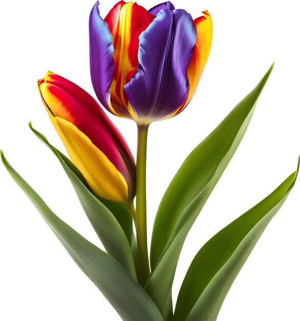 PSD colorful tulip flower aigenerated