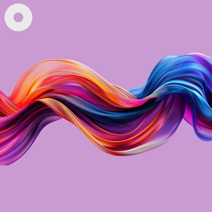 PSD colorful twisted ribbon