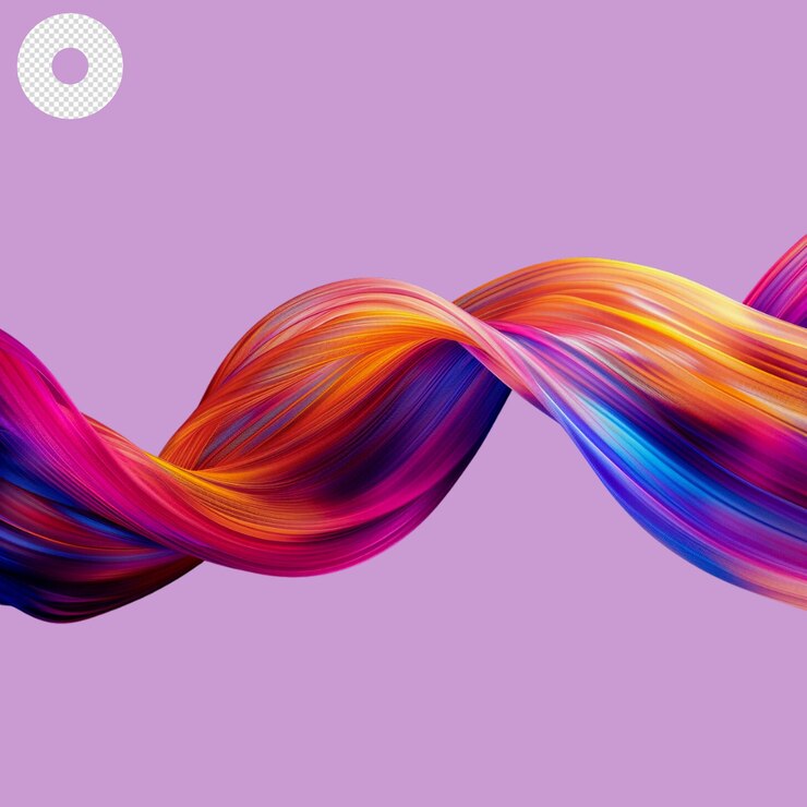 PSD colorful twisted ribbon