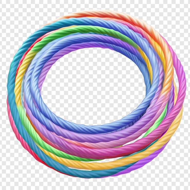 PSD colorful twisted rope circle
