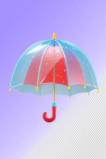 PSD a colorful umbrella with the word rain on it