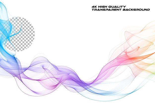 PSD colorful vector design of a colorful line in the shape on transparent background