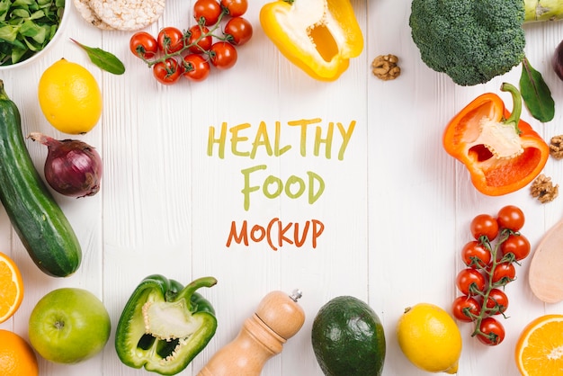 colorful veggies vegan food mock-up