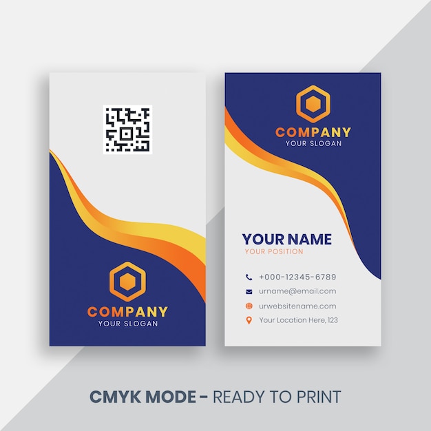 Colorful vertical business card