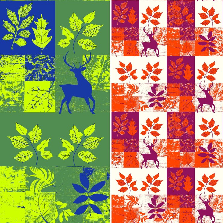 PSD a colorful wallpaper design with a deer and a sign that says quot wild animals quot