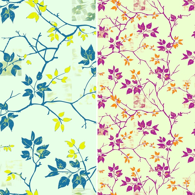 A colorful wallpaper with a purple and yellow flower in the middle