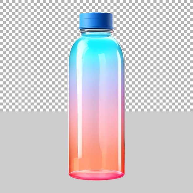 PSD colorful water bottle on transparent background ai generated