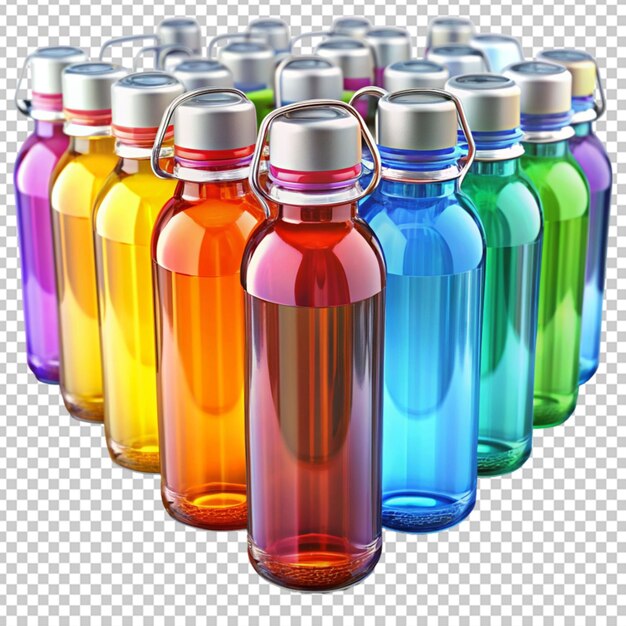 PSD colorful water bottles