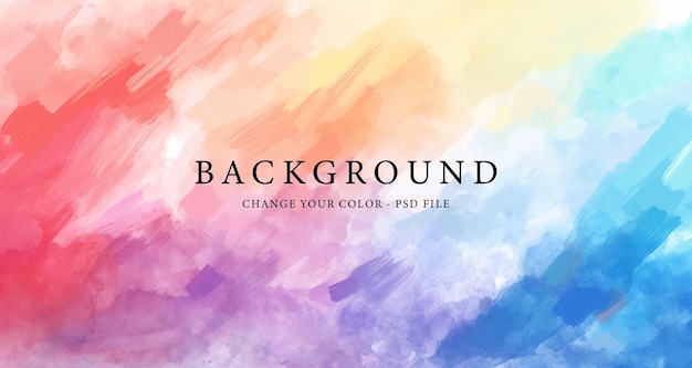 PSD colorful watercolor background with a pink and blue background