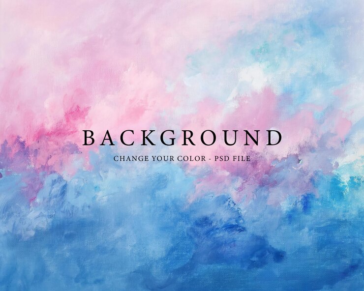 PSD colorful watercolor background with a pink and blue background