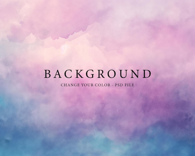 PSD colorful watercolor background with a pink and blue background