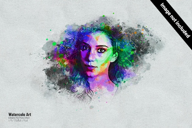 Colorful watercolor photo effect