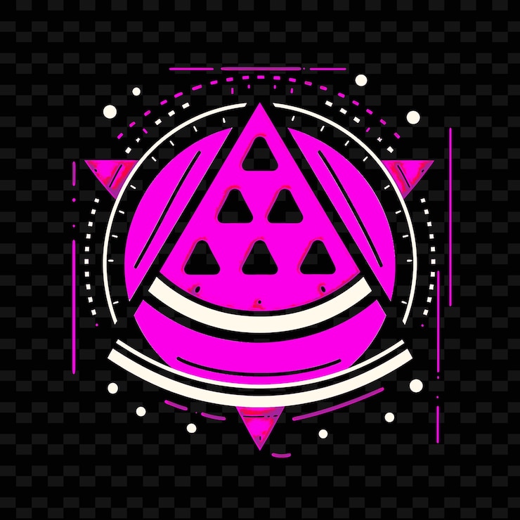 PSD colorful watermelon logo with a geometric design and bright creative and minimalist vector designs