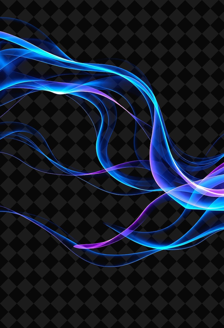 PSD a colorful wave of the night sky on a black background