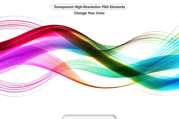 PSD colorful wave transparent background vector illustration
