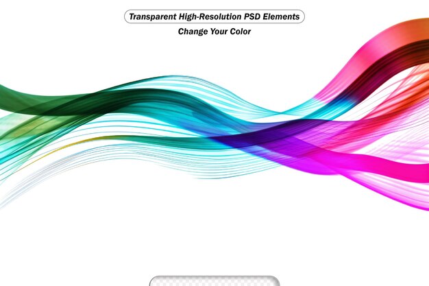 PSD colorful wave transparent background vector illustration