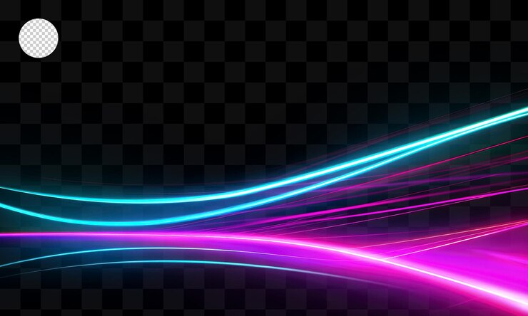 PSD a colorful wave on a transparent background
