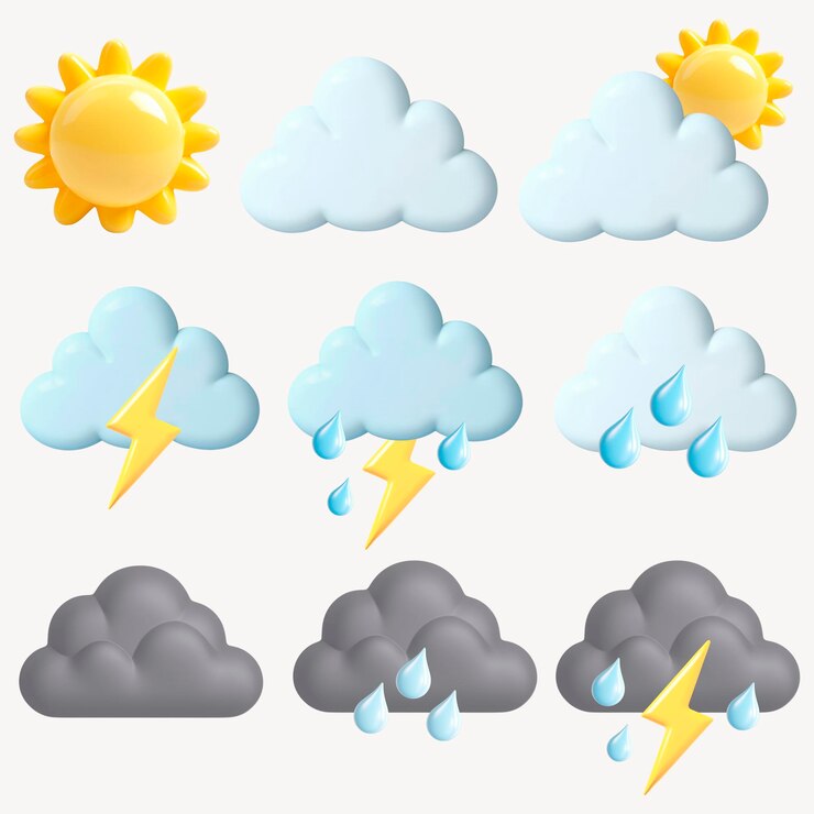 PSD colorful weather icon set