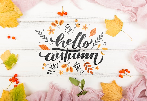 colorful welcoming message for autumn