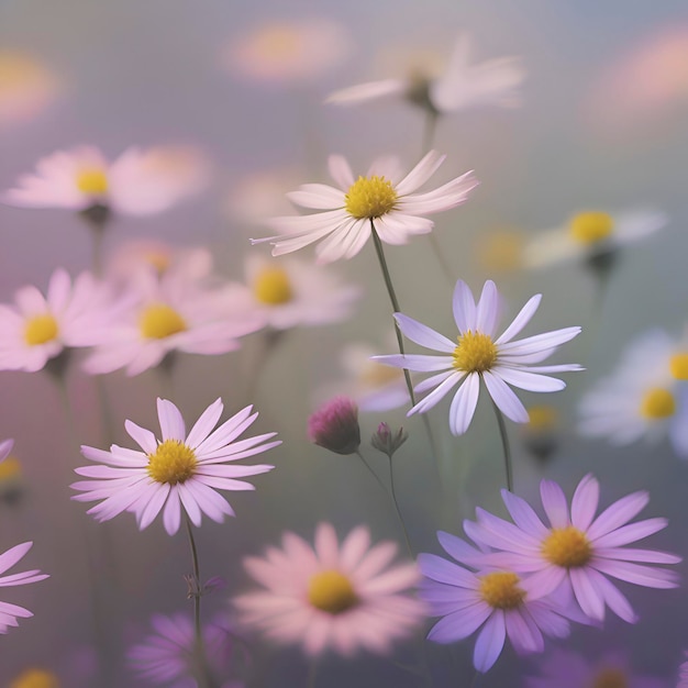 PSD colorful wildflower field background