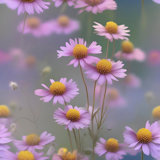 PSD colorful wildflower field background