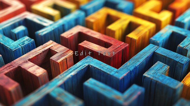 PSD colorful wooden maze pattern background