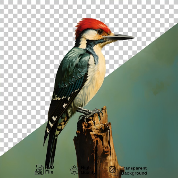 PSD illustrazione colorata di picchio isolata su sfondo trasparente include file png