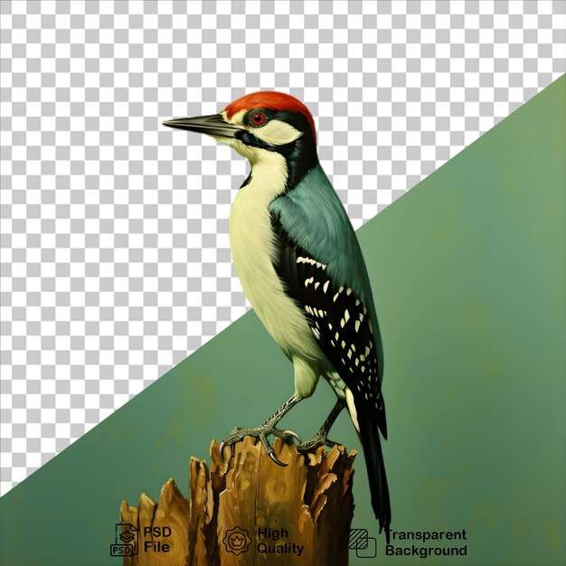 PSD colorful woodpecker illustration isolated on transparent background include png file