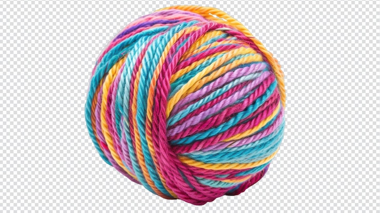 PSD colorful woolen threads for crafting projects and creative use
