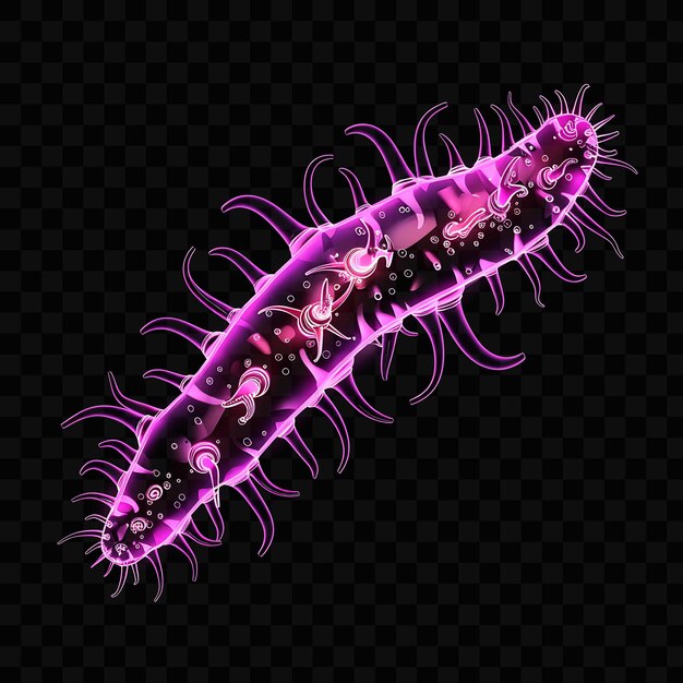 A colorful worm on a black background