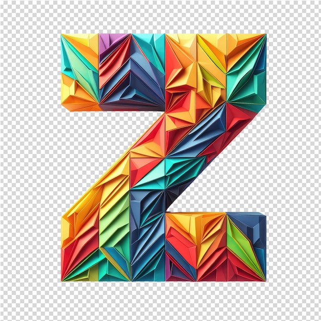 PSD una lettera z colorata è disegnata in un triangolo