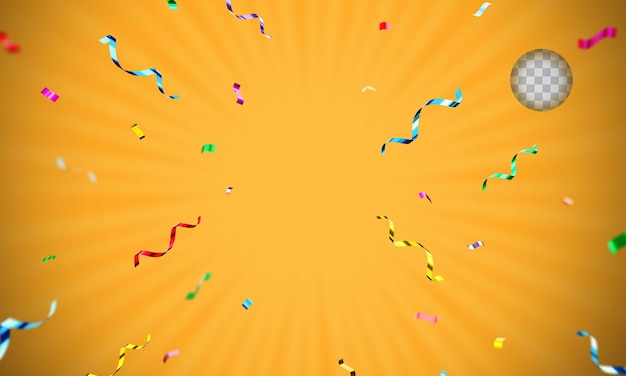 PSD colorfull 3d render confetti isolated with background