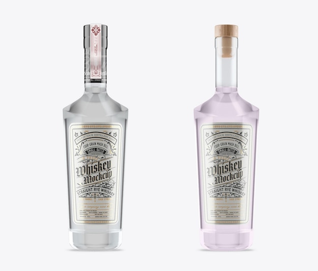 Colorfull Liquor Glass Bottle Mockup